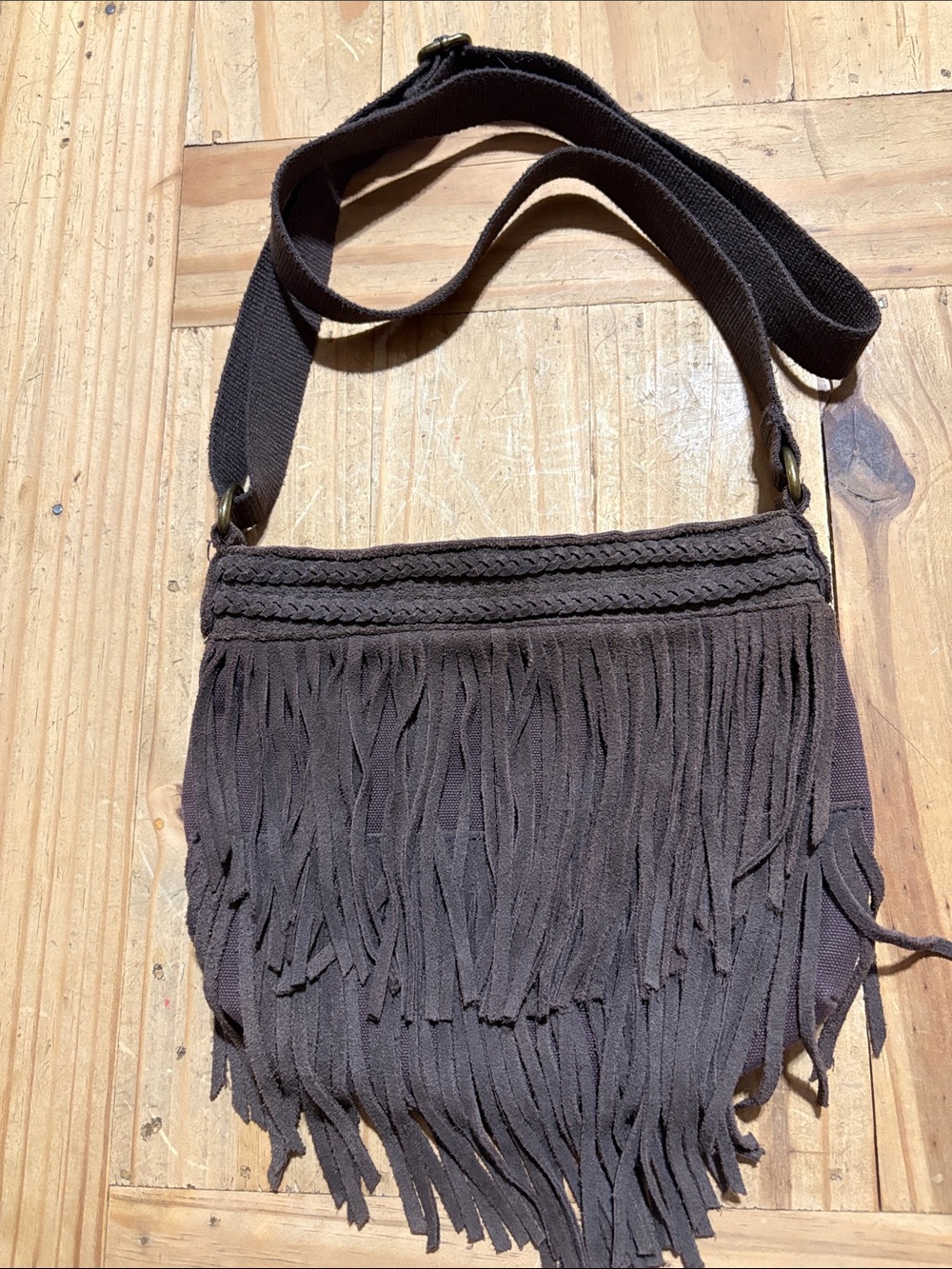 American Eagle Fringed Crossbody Bag - Brown